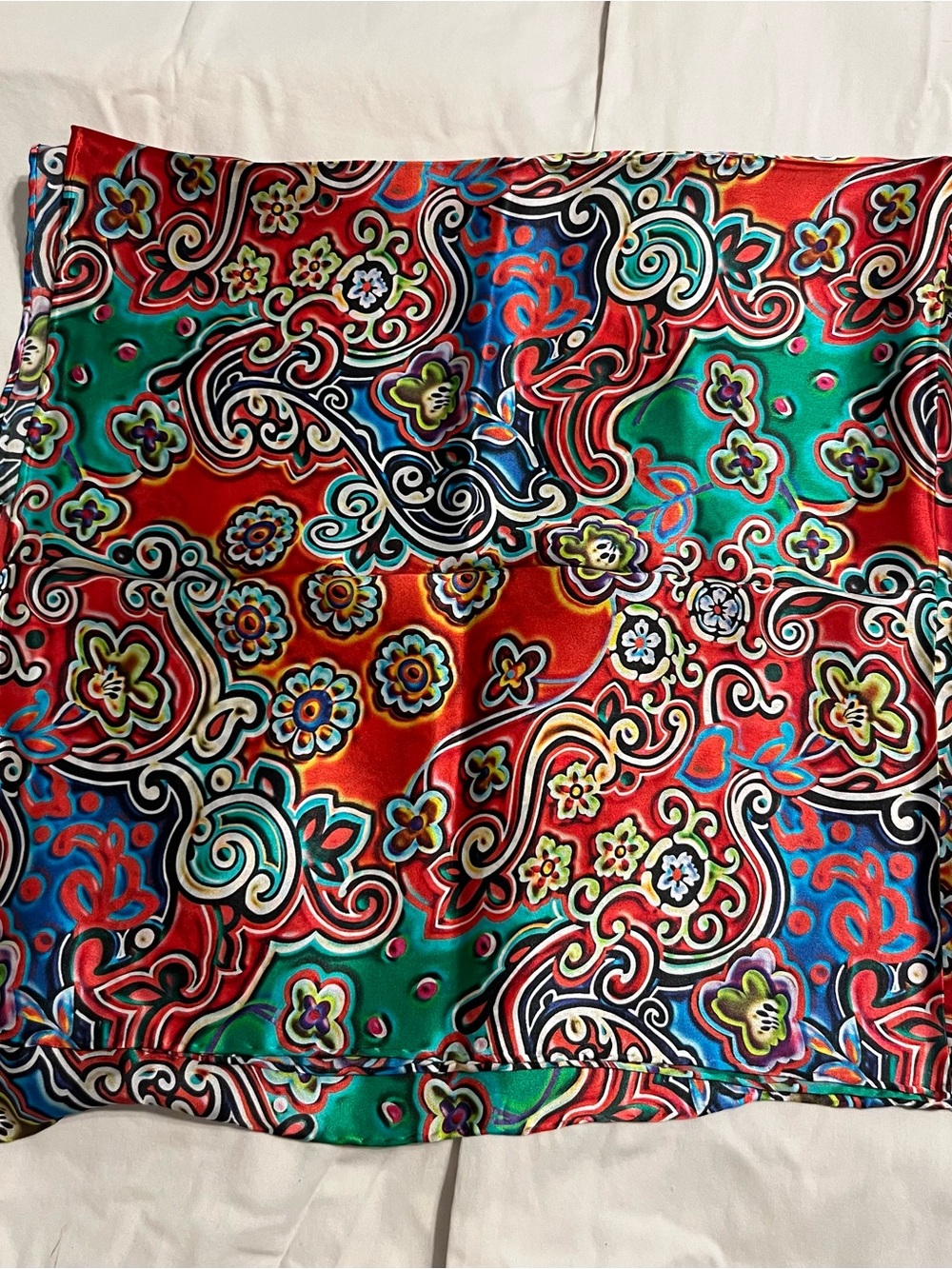 Multicolor Paisley Silk Scarf Wild Rag